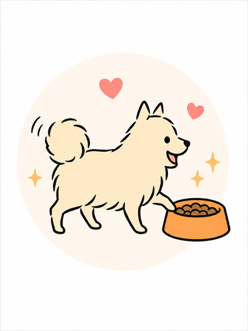 ごはんを楽しみにしているわんちゃん